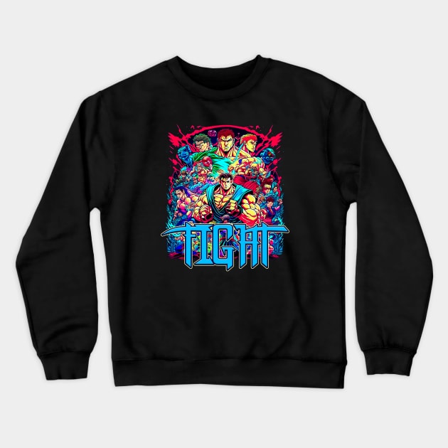 Fight Game Crewneck Sweatshirt by MusicianCatsClub